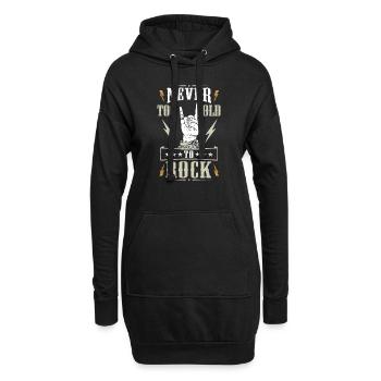 Jamais trop vieux pour Rock - Sweat-shirt à capuche long Femme - noir - Devant