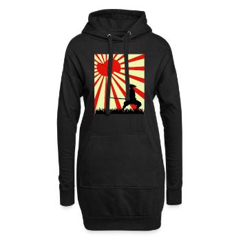 Mond Scheibe Samurai - Hoodie-Kleid - Schwarz - Vorne