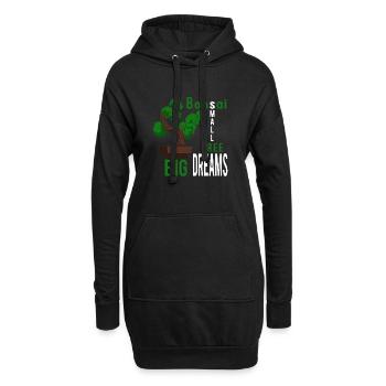 Petit arbre Big Dreams-Bonsai jardinier cadeau - Sweat-shirt à capuche long Femme - noir - Devant