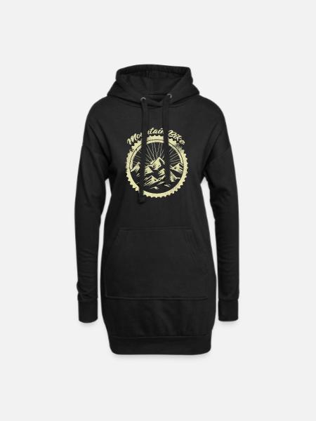 Mountainbike Fahrrad Downhill Dreck Gelände - Hoodie-Kleid - Schwarz