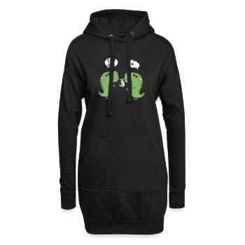 Cadeau de licorne drôle de dinosaure - Sweat-shirt à capuche long Femme - noir - Devant