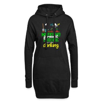 Wochenend-Vorhersage Gartenarbeit mit einer Chance zu trinken - Hoodie-Kleid - Schwarz - Vorne
