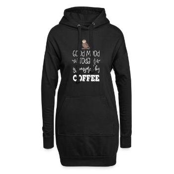 Hibou - Uhu - Kauz - Café - Sweat-shirt à capuche long Femme - noir - Devant