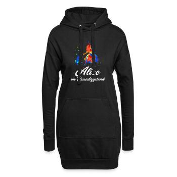 Alice im Rauschzystand - Hoodie-Kleid - Schwarz - Vorne