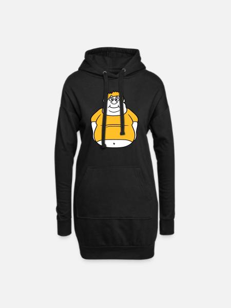 kreis ball mann fett dick clipart comic cartoon lu - Hoodie-Kleid - Schwarz