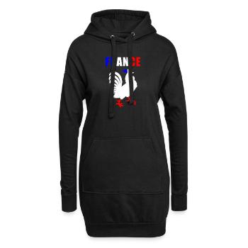 France Soccer Maillot Français Rooster - Sweat-shirt à capuche long Femme - noir - Devant