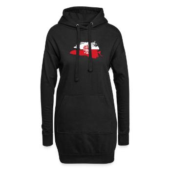 Polaire Aigle Cadeau Pologne T-Shirt National - Sweat-shirt à capuche long Femme - noir - Devant