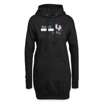 Bébé chargement maman enceinte maman cadeau maman - Sweat-shirt à capuche long Femme - noir - Devant