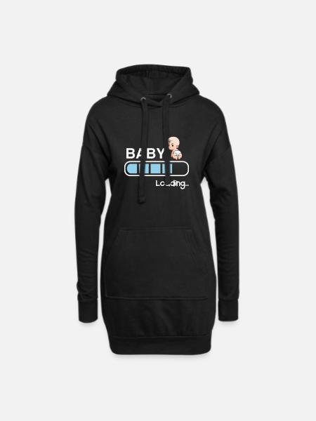 Schwangerschaft - Hoodie-Kleid - Schwarz