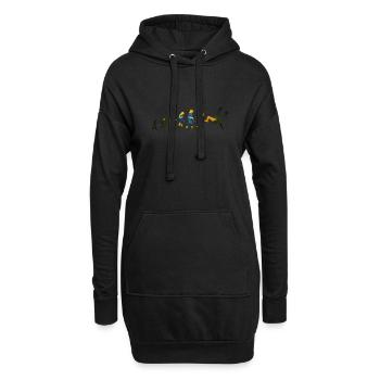Evolution Fußball Brasilien - Hoodie-Kleid - Schwarz - Vorne