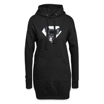 Bouledogue français - Frenchie - Sweat-shirt à capuche long Femme - noir - Devant