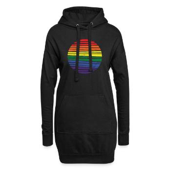 LGBT Symbol Gift Tolerance Parti des droits de l'homme - Sweat-shirt à capuche long Femme - noir - Devant