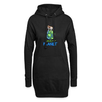 Save My Planet TShirt Environnement de cadeau de la Terre Mère - Sweat-shirt à capuche long Femme - noir - Devant
