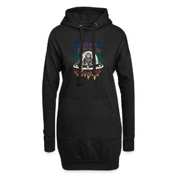 Échapper à l'humain - Sweat-shirt à capuche long Femme - noir - Devant