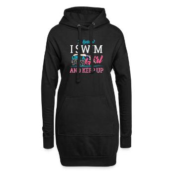 Je sais que je nage comme une fille essaie et garde - Sweat-shirt à capuche long Femme - noir - Devant