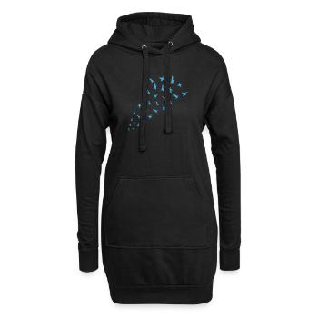 Oiseau mouche nature animal cadeau - Sweat-shirt à capuche long Femme - noir - Devant
