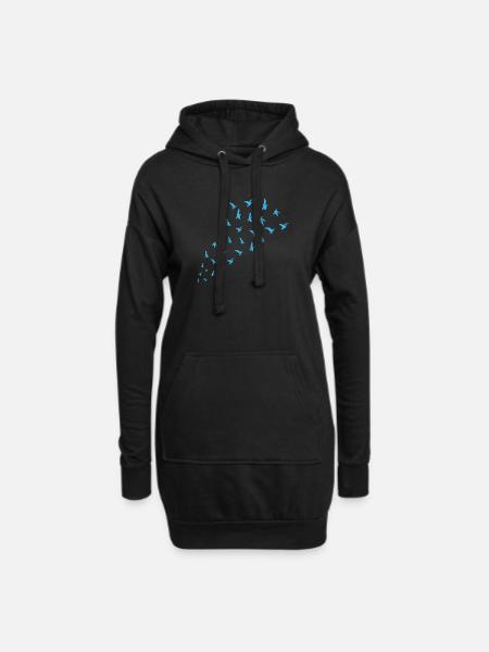 Vögel Fliegen Natur Tier Geschenk - Hoodie-Kleid - Schwarz
