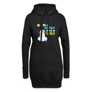 Schneemann in der Sonne - Hoodie-Kleid - Schwarz - Vorne