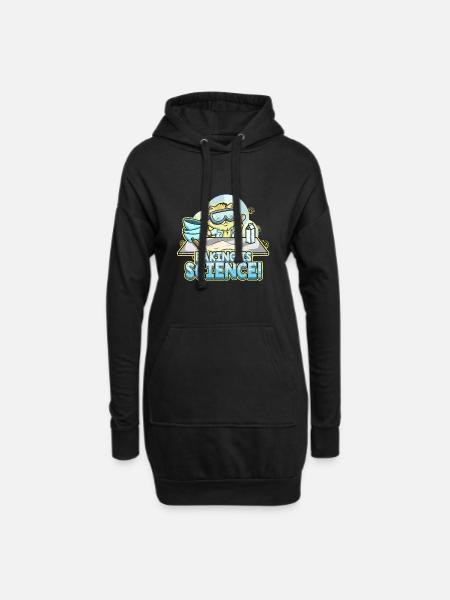 Cat kitten baking is science baker - Hoodie Dress - black