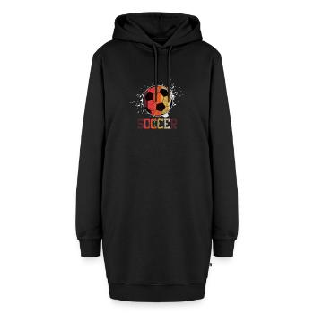 Ballon de football - Sweat-shirt à capuche long Femme - noir - Devant