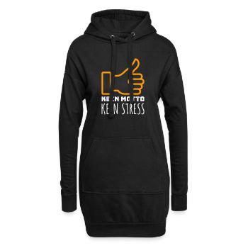 Kein Motto kein Stress Geschenk - Hoodie-Kleid - Schwarz - Vorne