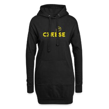 cheese Käse - Hoodie-Kleid - Schwarz - Vorne