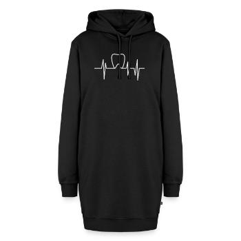 Zahnarzt - Zahnarzt T-Shirt - Dentist - Herzschlag - Hoodie-Kleid - Schwarz - Vorne - AI Model Female 172 light (172cm)