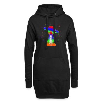 Saturne - Sweat-shirt à capuche long Femme - noir - Devant