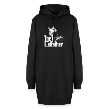 Chat père papa chat papa papa - Sweat-shirt à capuche long Femme - noir - Devant