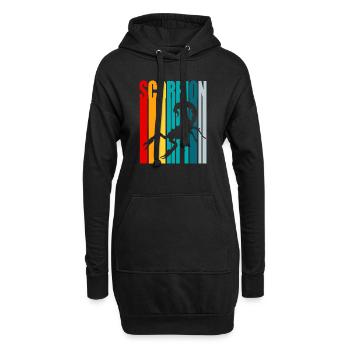 Skorpion retro Style - Hoodie-Kleid - Schwarz - Vorne