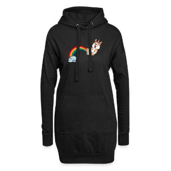 Furz Einhorn Regenbogen Geschenk Corgi Welsh Hund - Hoodie-Kleid - Schwarz - Vorne