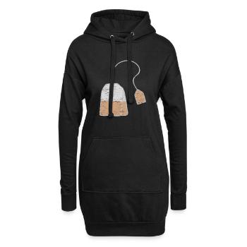 Sachets de thé Noël pour les gourmets - Sweat-shirt à capuche long Femme - noir - Devant