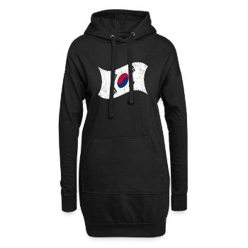 Corée du Nord Corée du Sud Drapeau Corée Asie - Sweat-shirt à capuche long Femme - noir - Devant