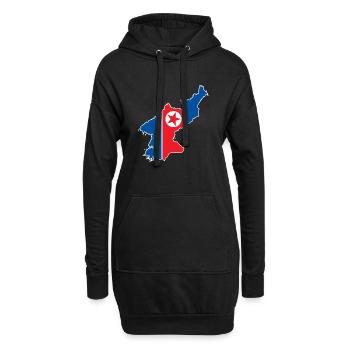 Corée du Nord Corée du Sud Drapeau Corée Cadeau - Sweat-shirt à capuche long Femme - noir - Devant