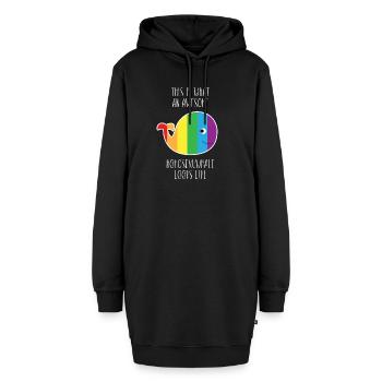 LGBT - Homosexuell - Gay Pride - Geschenk - Wal - Hoodie-Kleid - Schwarz - Vorne - AI Model Female 172 light (172cm)