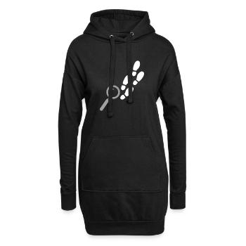Lupe Spur verfolgen Detektiv Geschenk Kinder - Hoodie-Kleid - Schwarz - Vorne