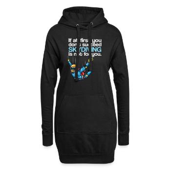 Parachutisme si au début vous ne réussissez pas - Sweat-shirt à capuche long Femme - noir - Devant