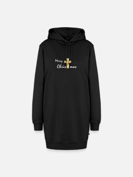 Religiöse Weihnachten - Hoodie-Kleid - Schwarz