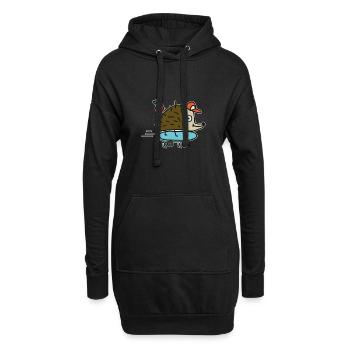 Skateboard Igel Skateboarding Freestyle Hobby Kind - Hoodie-Kleid - Schwarz - Vorne