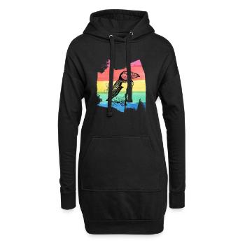 Puffin Puffin Parrot Diver T Shirt - Sweat-shirt à capuche long Femme - noir - Devant