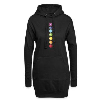 Chakras spiritual Farben und Zeichen T-Shirt - Hoodie-Kleid - Schwarz - Vorne