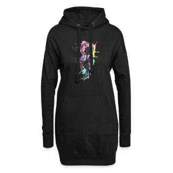 DREAM CATCHER COULEURS DE RAINBOW - Sweat-shirt à capuche long Femme - noir - Devant