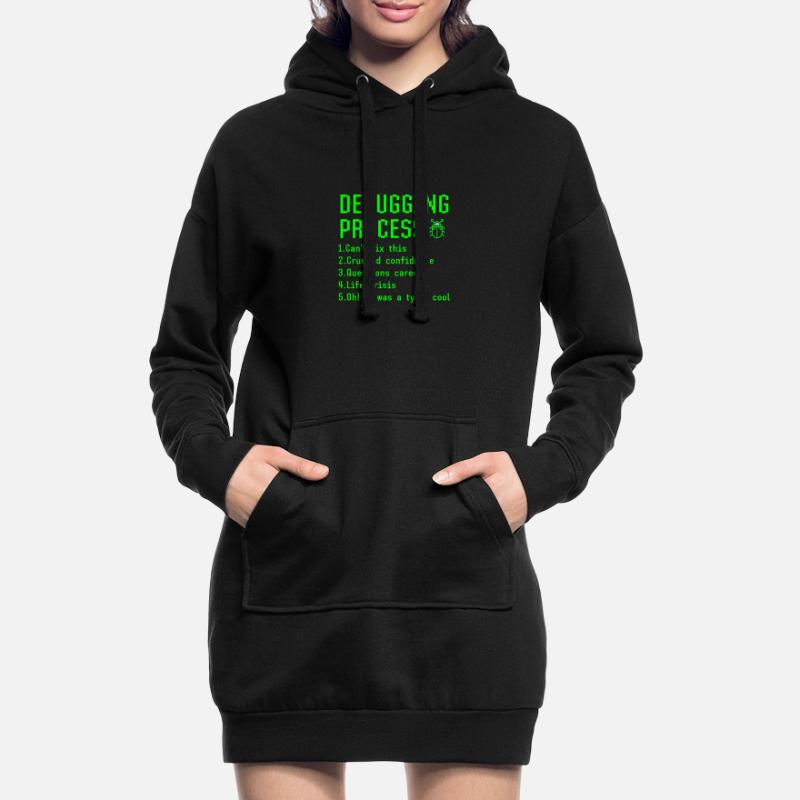 Debugging-Prozess Lustige Programmierer Coder Geschenkidee Hoodie-Kleid