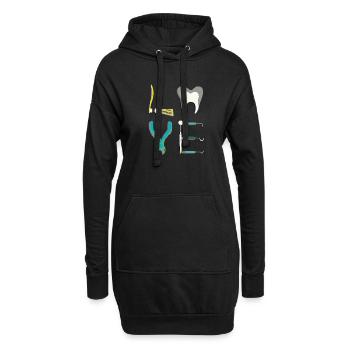 Lustiger Zahnarzt bearbeitet zahnmedizinisches Hygieniker-T-Shirt - Hoodie-Kleid - Schwarz - Vorne