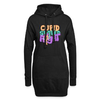 Valentine Love Love Hugging Couple Embrasser Coeur - Sweat-shirt à capuche long Femme - noir - Devant