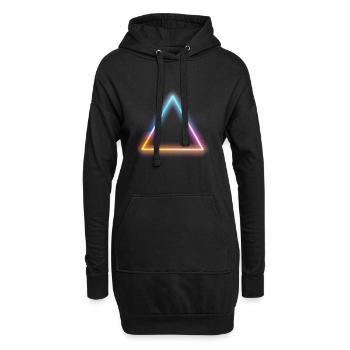 Néon lumineux moderne trois coin - Sweat-shirt à capuche long Femme - noir - Devant