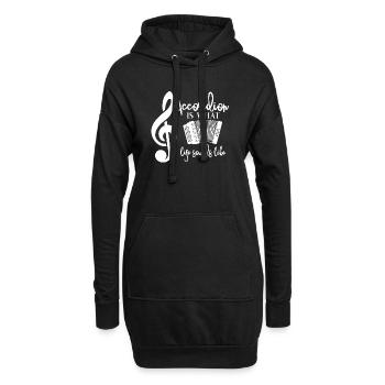 Accordéon - Accordéoniste - Accordéon - Vie - Sweat-shirt à capuche long Femme - noir - Devant