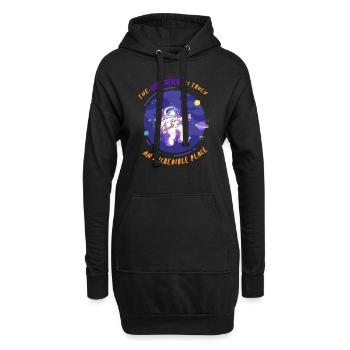 Thon cosmonaute jeu de mots cadeau - Sweat-shirt à capuche long Femme - noir - Devant