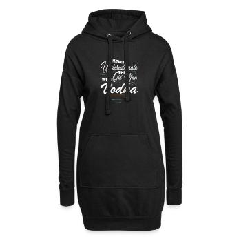 Ne jamais sous-estimer le vieil homme avec un tshirt vodka - Sweat-shirt à capuche long Femme - noir - Devant