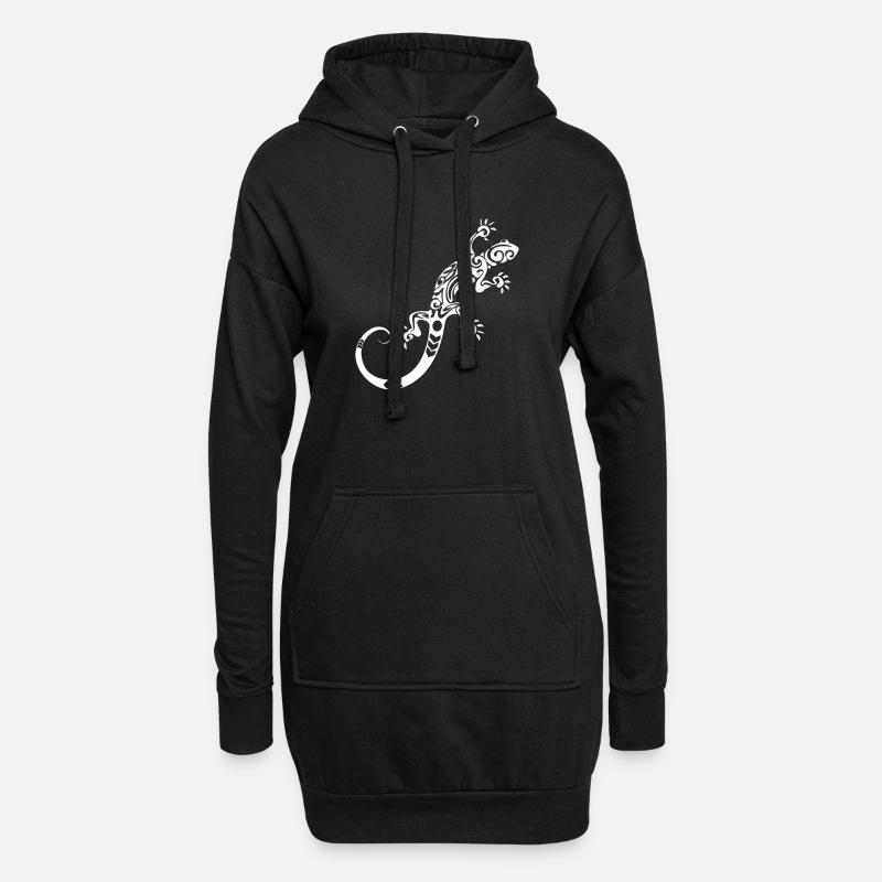 Lizard - Hoodie-Kleid - Schwarz